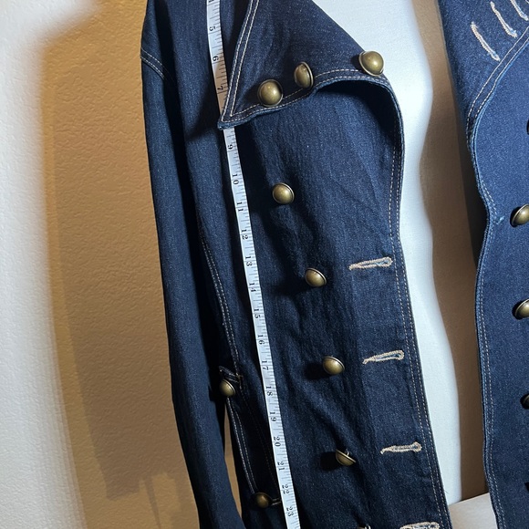 Denim jacket super chic tailored beautiful details size M - Picture 7 of 14